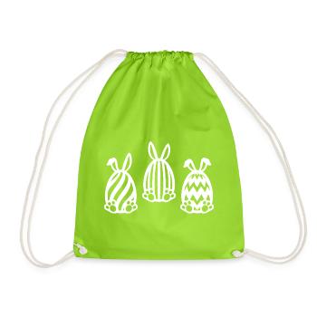 EASTER EASTER BUNNY EASTER EGGS - Drawstring Bag - neon green - Front