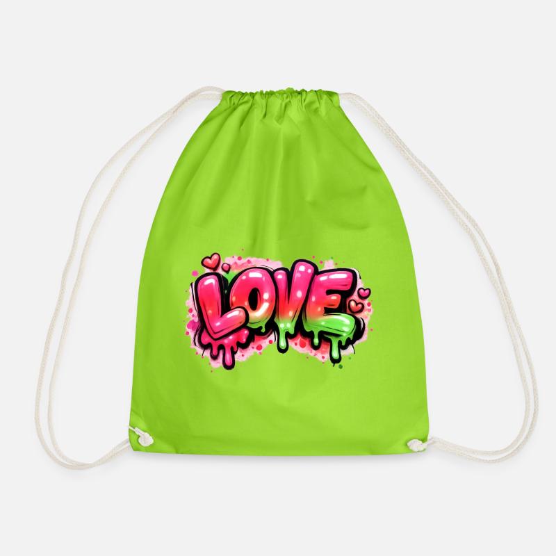 Love - Turnbeutel - Neongrün