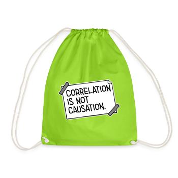 Correlation Is Not Causation Nerd Wissenschaft - Turnbeutel - Neongrün - Vorne