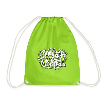 Cooler Onkel Handschrift Graffiti - Turnbeutel - Neongrün - Vorne