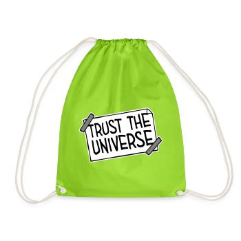 Trust The Universe Spirituell Universum Zitat Logo - Turnbeutel - Neongrün - Vorne