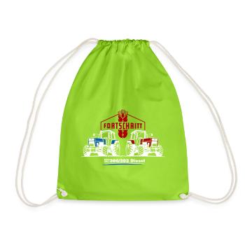 Traktor ZT 300 303 Fortschritt LPG IFA DDR weiß - Turnbeutel - Neongrün - Vorne