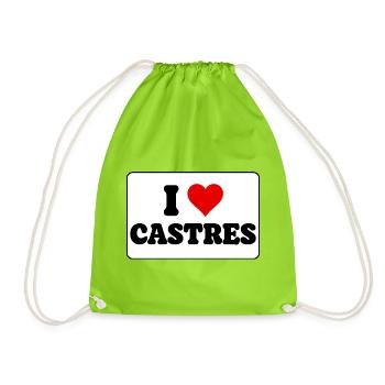 Ich liebe Castres, ich liebe Castres – Souvenir-Geschenk - Turnbeutel - Neongrün - Vorne
