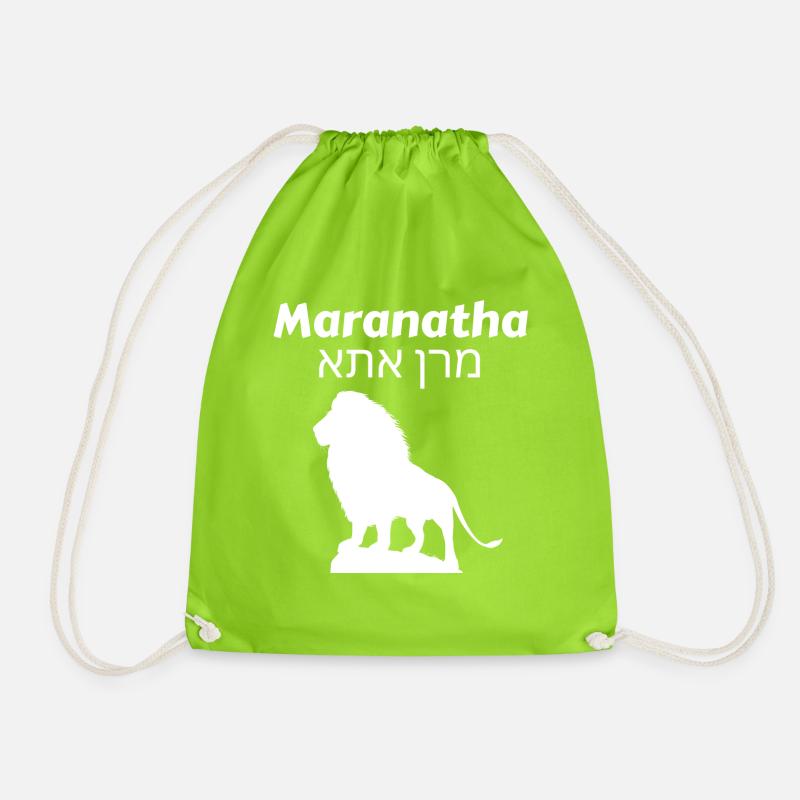 Maranatha weiss - Turnbeutel - Neongrün