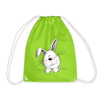Lapin drôle I lapin motif lapin - Sac de sport léger - vert néon - Devant