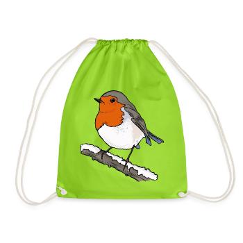 Robin sur la branche - Sac de sport léger - vert néon - Devant