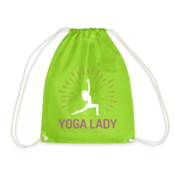 Yoga Mädchen - Turnbeutel - Neongrün - Vorne