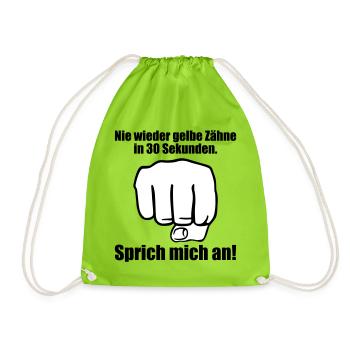 Nie wieder gelbe Zahne in 30 Sekunden - Turnbeutel - Neongrün - Vorne