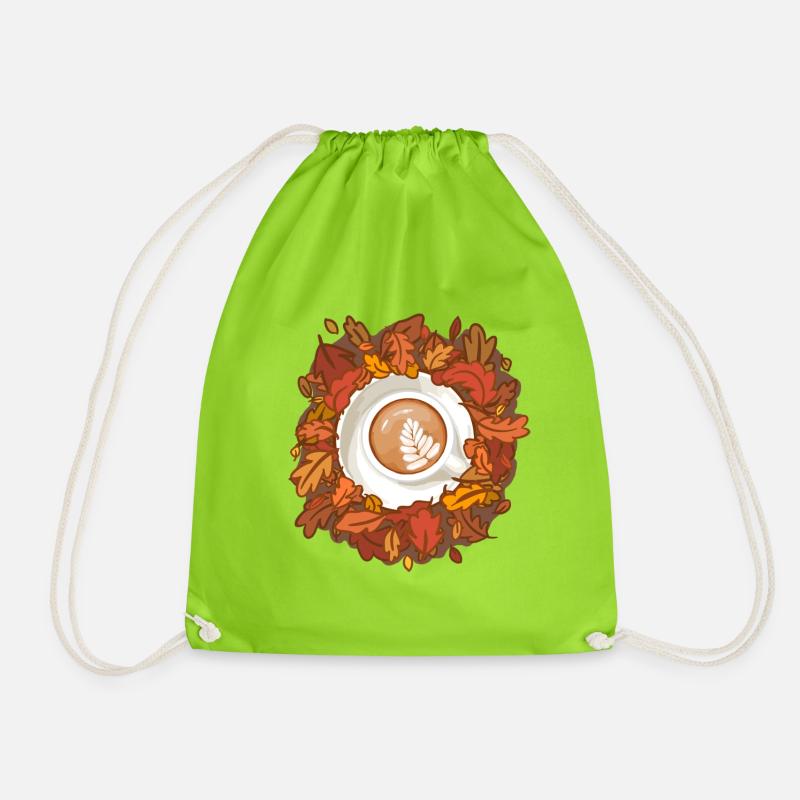 Leaves are Falling, Coffee is Calling - Turnbeutel - Neongrün