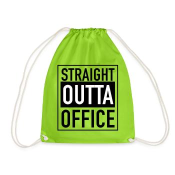 Straight outta office - Drawstring Bag - neon green - Front