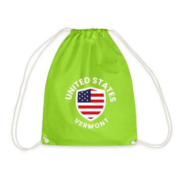 Blason du Bouclier du Vermont des États-Unis - Sac de sport léger - vert néon - Devant