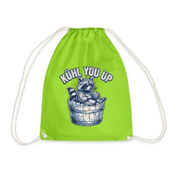 Cooler Waschbär Eis - Drawstring Bag - neon green - Front