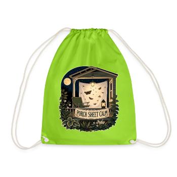 PORCH SHEET CALM - Drawstring Bag - neon green - Front