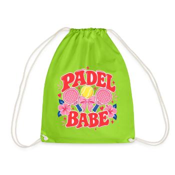 Padel Babe | Padel Mom - Turnbeutel - Neongrün - Vorne