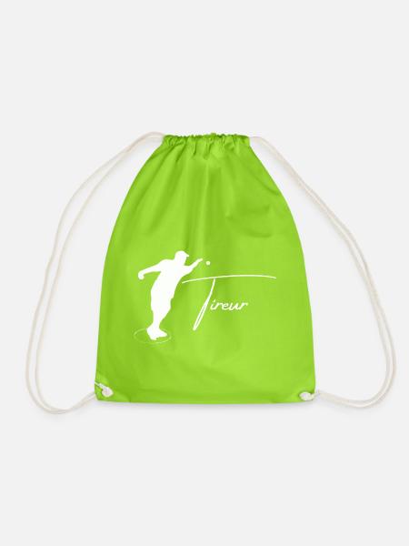 boule silhouette tireur - Turnbeutel - Neongrün