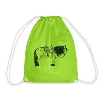 Pferd - Turnbeutel - Neongrün - Vorne