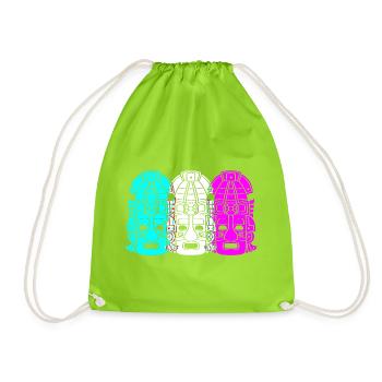 Mayan calendar aztec Inca - Drawstring Bag - neon green - Front