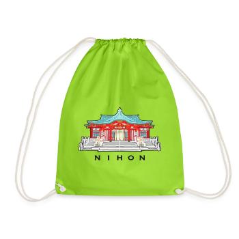 Japan, Shinto Schrein Koshikiiwa, Kansai Region - Turnbeutel - Neongrün - Vorne