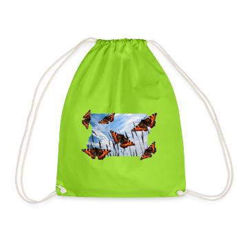 BUTTERFLY - Drawstring Bag - neon green - Front