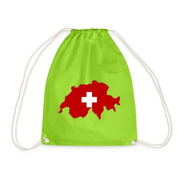 Drapeau suisse Symbole du pays - Sac de sport léger - vert néon - Devant