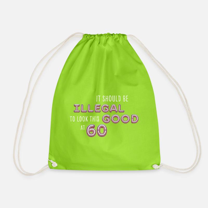 Forbidden good at 60 - Drawstring Bag - neon green