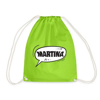 Martina comme prénom - Sac de sport léger - vert néon - Devant