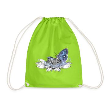Himmlischer Galaktischer Schmetterling auf der Zauberblume - Turnbeutel - Neongrün - Vorne