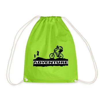 Adventure - Drawstring Bag - neon green - Front