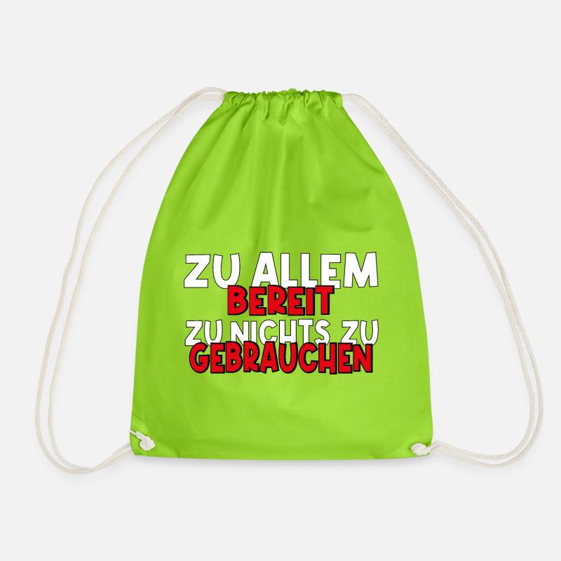 Lustiger Spruch Motivation - Turnbeutel - Neongrün