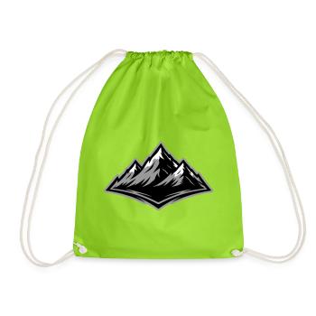 Berge Symbol Alpen - Turnbeutel - Neongrün - Vorne