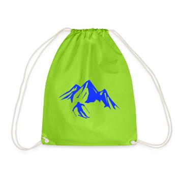 Mountain Ski Adventure - Drawstring Bag - neon green - Front