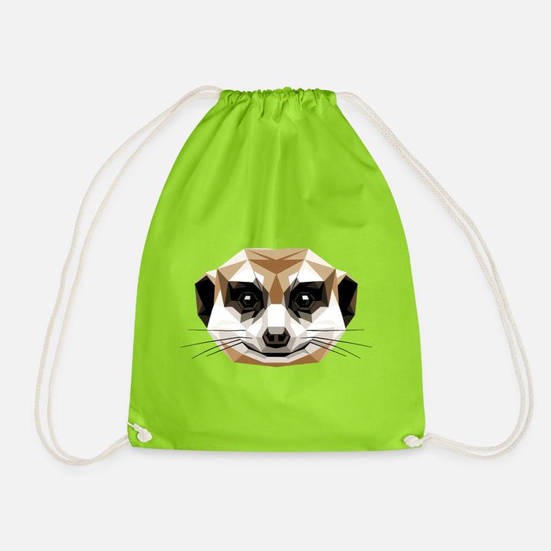 Erdmännchen Meerkat Süßes Surikate Mangusten - Turnbeutel - Neongrün