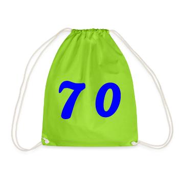 70. 70 ANS. 70e ANNIVERSAIRE. ANNIVERSAIRE 70 ANS. - Sac de sport léger - vert néon - Devant