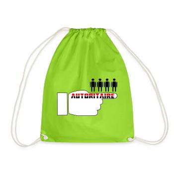Authoritarian fist - Drawstring Bag - neon green - Front