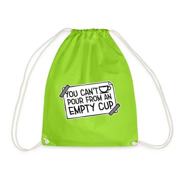 On ne peut pas verser dans un gobelet vide Soins personnels - Sac de sport léger - vert néon - Devant