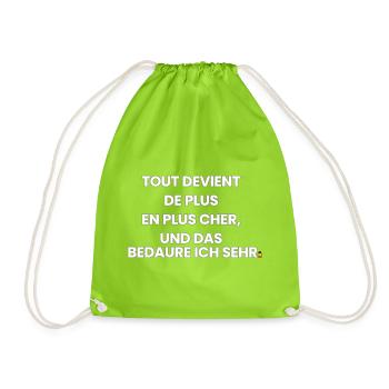 Französisch-Deutsch-Reim 1 (Ver. A) - Turnbeutel - Neongrün - Vorne