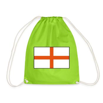 England Flagge 2 - Turnbeutel - Neongrün - Vorne