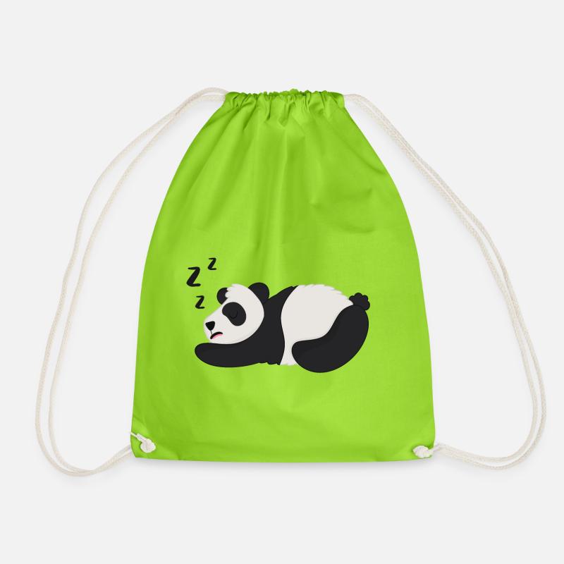 Panda Pandabär - Turnbeutel - Neongrün