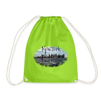New York City Skyline Gift USA Idée cadeau - Sac de sport léger - vert néon - Devant