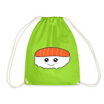 Kawaii Sushi-Rolle Kawaii food Kawaii Sticker - Turnbeutel - Neongrün - Vorne