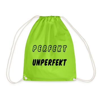 PERFEKT UNPERFEKT - Ich bin gut so wie ich bin - Turnbeutel - Neongrün - Vorne