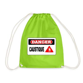 Panneau Danger Caustique - Sac de sport léger - vert néon - Devant