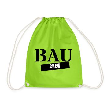 Construction Crew - Construction Worker Craftsman Construction Site Team - Drawstring Bag - neon green - Front