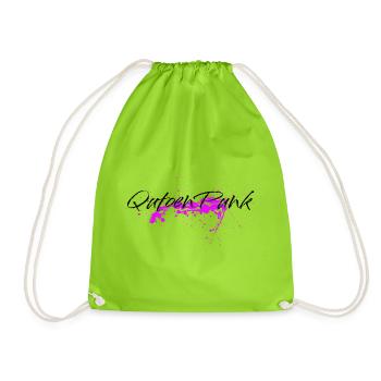 Pinker Farbklecks - Quoten Punk Statement - Turnbeutel - Neongrün - Vorne