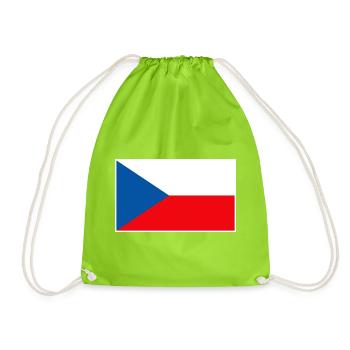 Czech Republic Flag Classic Frame - Turnbeutel - Neongrün - Vorne
