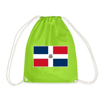Dominican Republic Flag Classic Frame - Turnbeutel - Neongrün - Vorne