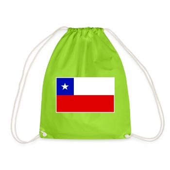 Chile Flag Classic Frame - Turnbeutel - Neongrün - Vorne