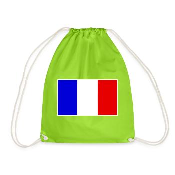 France Flag Classic Frame - Turnbeutel - Neongrün - Vorne