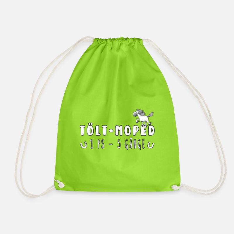 Tölt Moped Islandpferd Pferde Sprüche - Turnbeutel - Neongrün
