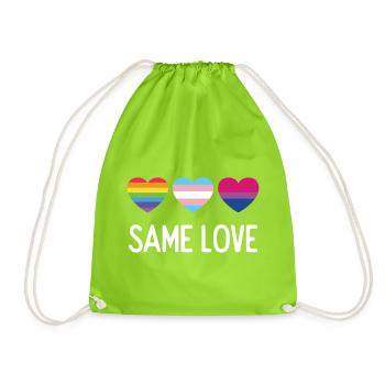 Pride Month LGBTQ - Gleiche Liebe - Turnbeutel - Neongrün - Vorne